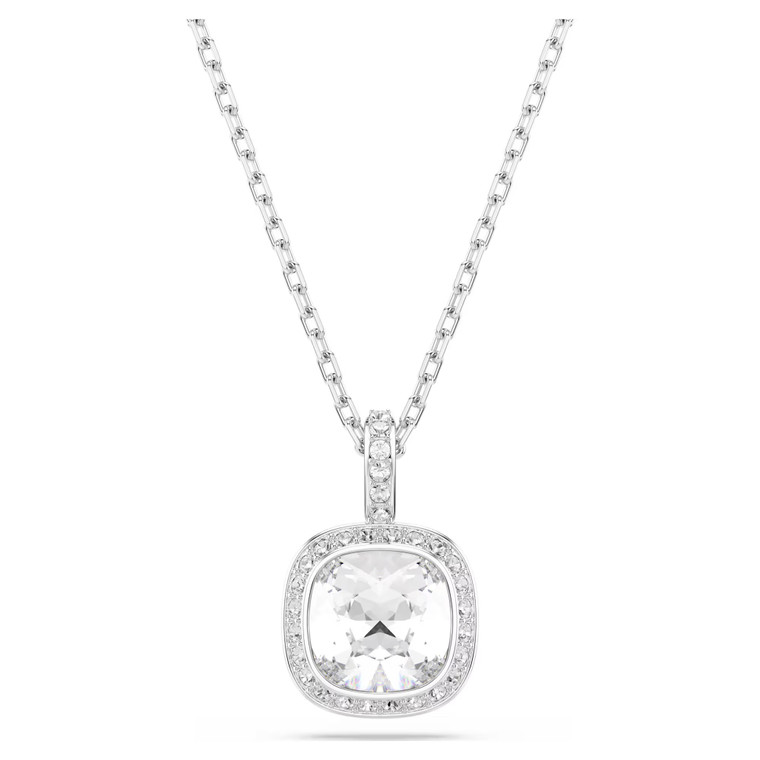 Una Angelic Pendant, Cushion Cut, White, Rhodium Plated 5754340 | Swarovski