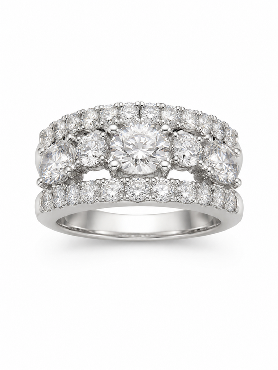 Contemporary Platinum Diamond Ring