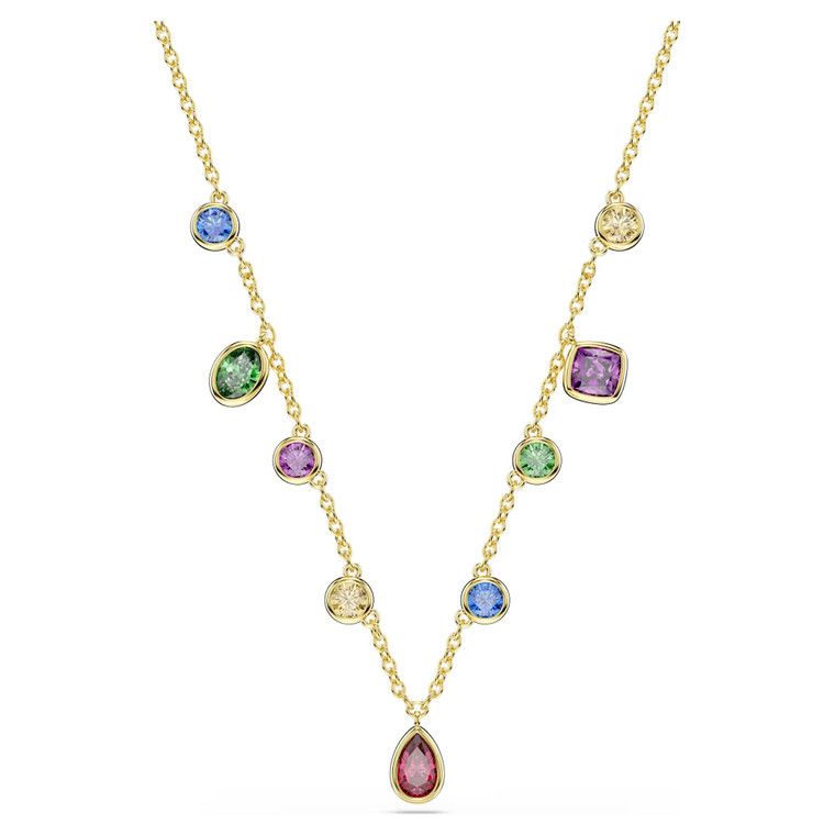 Imber Necklace, Mixed Cuts, Multicolored, 18K Gold Plated 5753274 | Swarovski