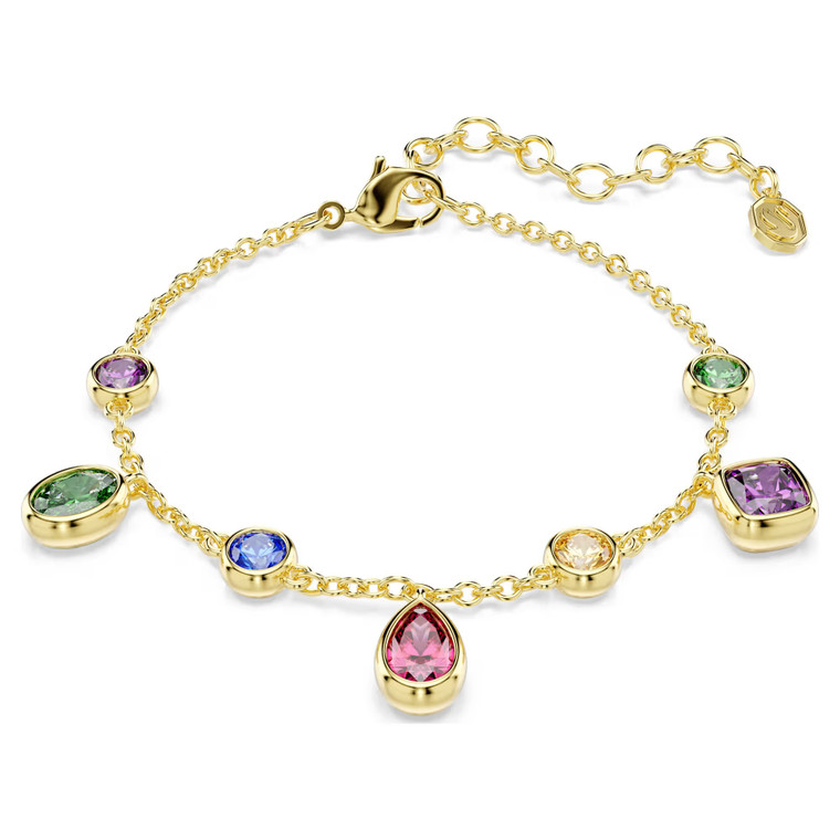 Imber Bracelet, Mixed Cuts, Multicolored, 18K Gold Plated 5759809 | Swarovski