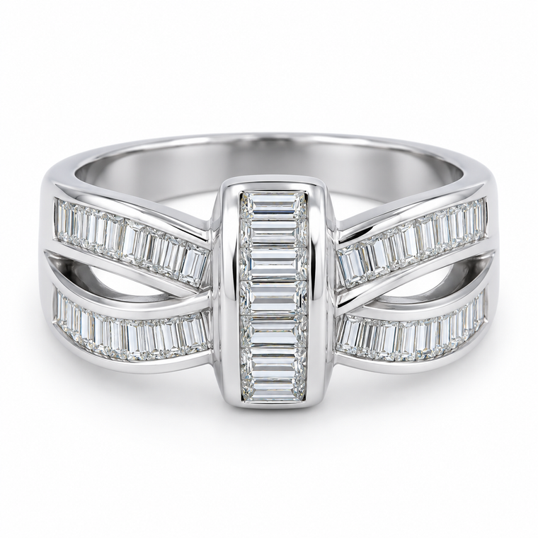 18K Baguette Diamond Cocktail Ring