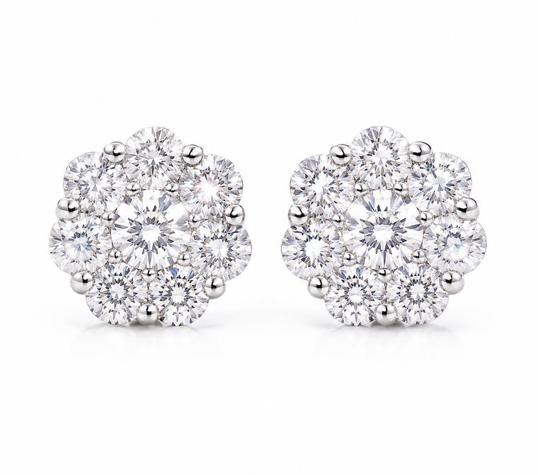 18K Diamond Stud Earrings