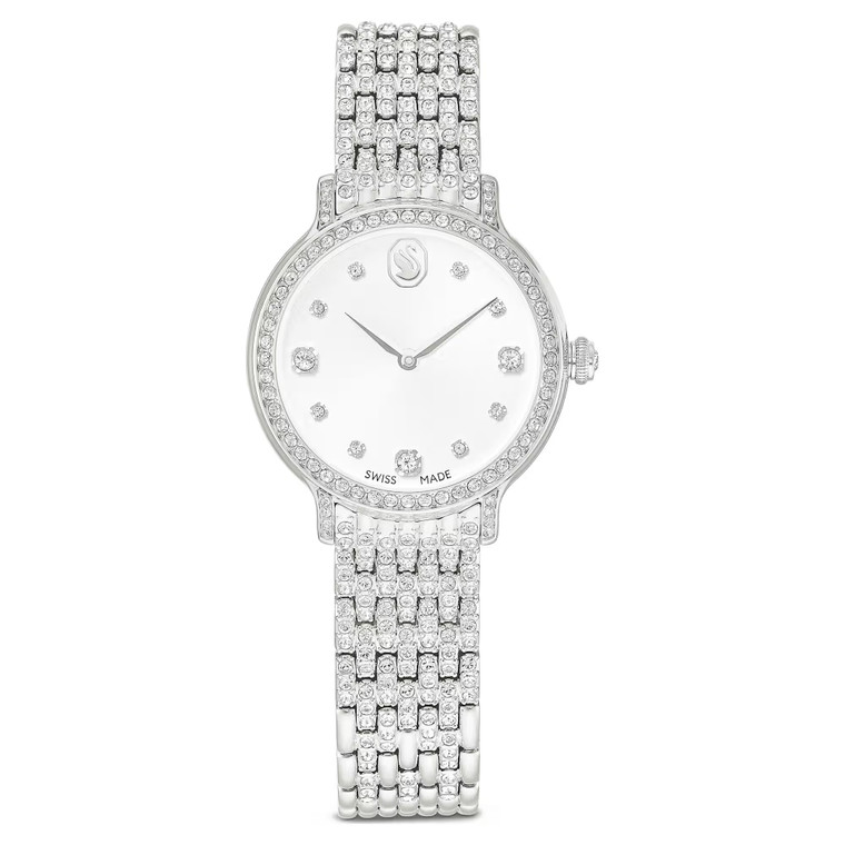 Imber Watch, Swiss Made, Metal Bracelet, Silver Tone, Stainless Steel 5741229 | Swarovski