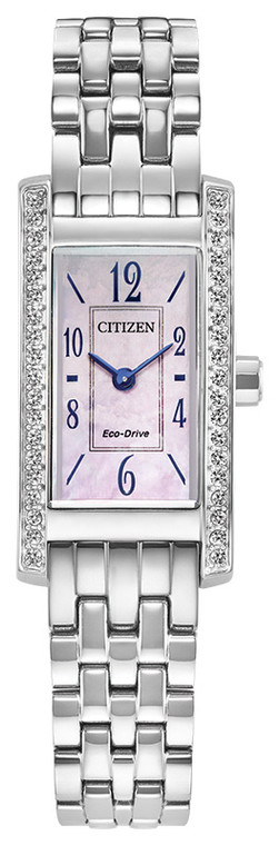Eco Drive Women's Petite Palidoro Pink Dial Stanless Steel Bracelet Watch EG7110-54Y | Citizen