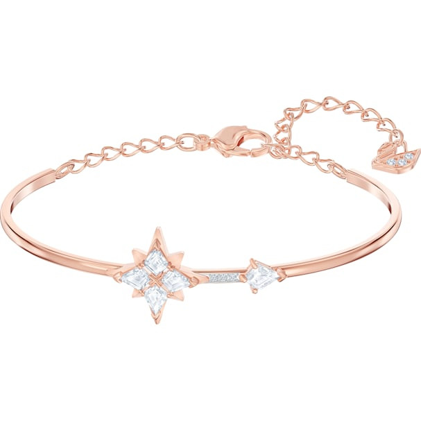 Swarovski Crystal Symbolic Bangle, White, Rose-Gold Tone Plated 5494338 (Size M)