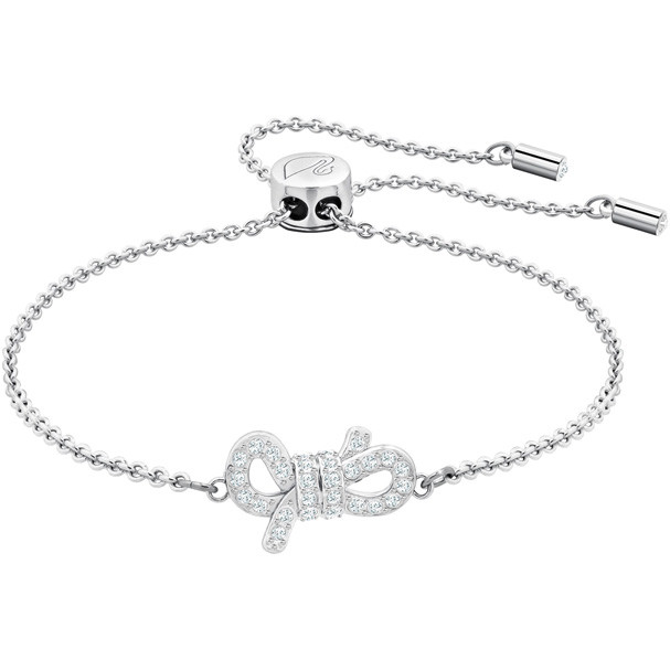 Swarovski Crystal Lifelong Bow Bracelet, White, Rhodium Plated 5469983