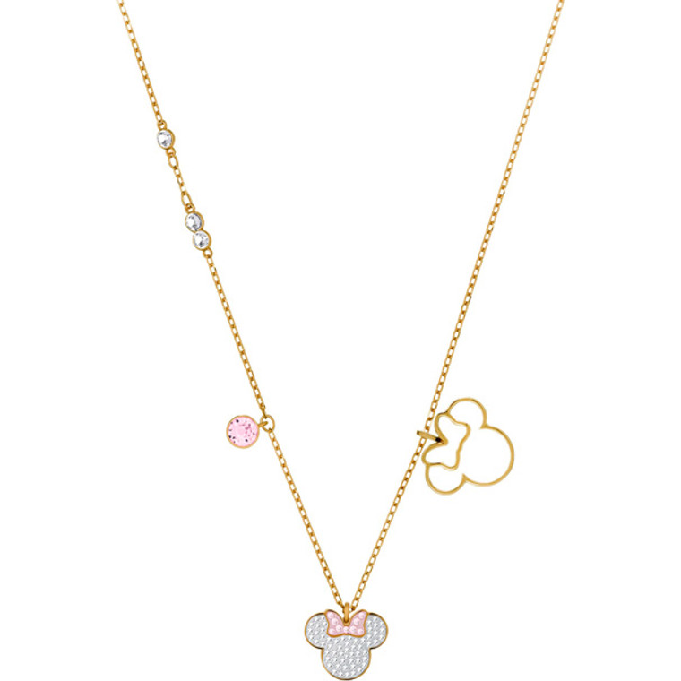 Swarovski Crystal Mickey & Minnie Pendant, White, Gold-Tone Plated 5515433