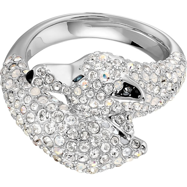 Swarovski Crystal Polar Bestiary Wolf Cocktail Ring 5515095 (Size