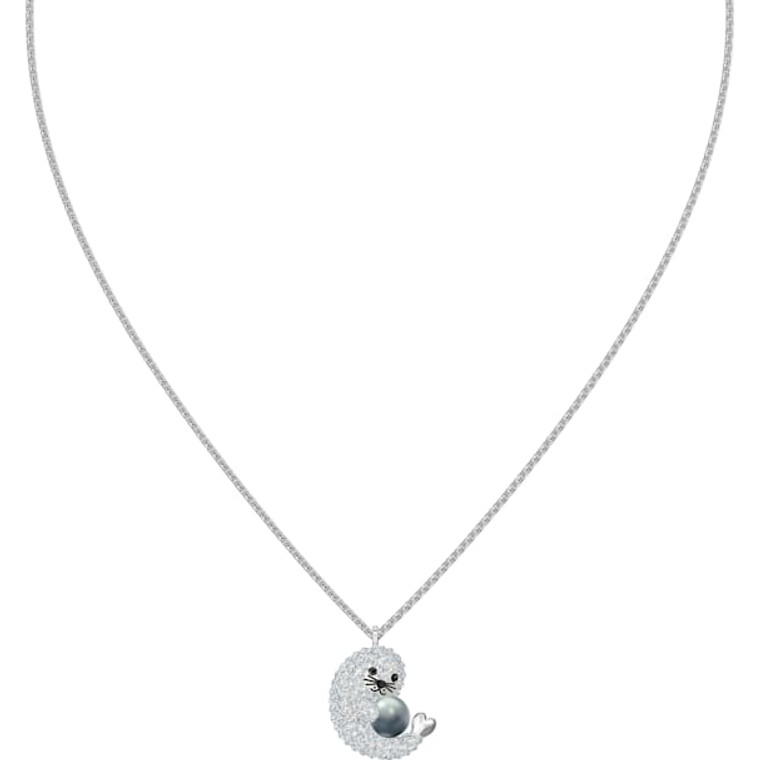 Swarovski Crystal Polar Seal Pendant, Multi-Colored, Rhodium Plated 5491551