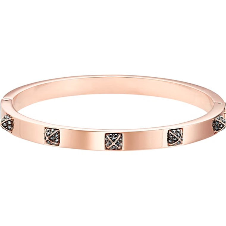 Swarovski Crystal Tactic Bangle, Black, Rose-Gold Tone Plated 5497309 (Size M)