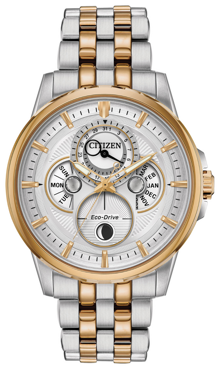Citizen Eco Drive Men's Calendrier Moonphase Rose Gold Two-Tone Watch BU0056-57A