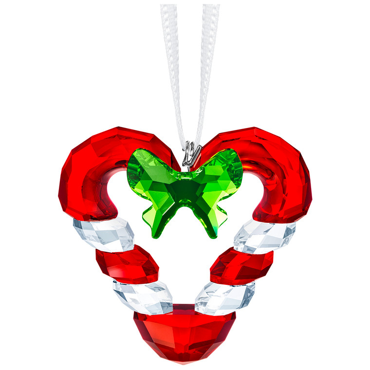 Swarovski Crystal Candy Cane Heart Christmas Holiday Ornament 5403314