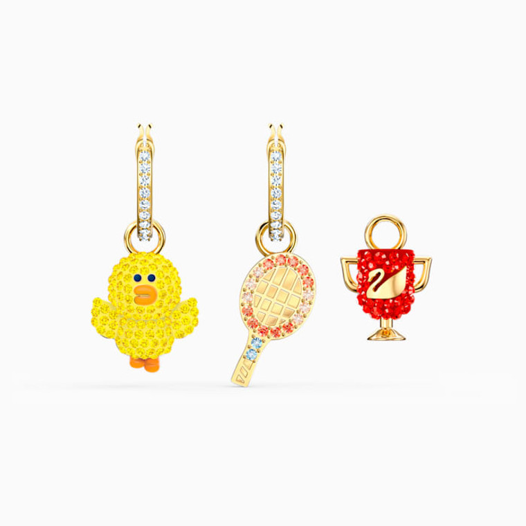 Swarovski Crystal Line Friends Collection Tennis Pierced Earrings, Gold-Tone Plated 5514433