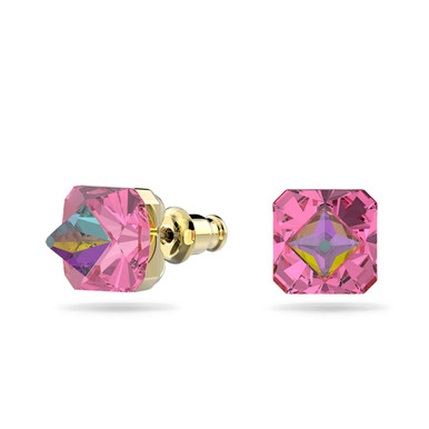 Ortyx Stud Earrings Pyramid Cut, Pink, Gold-Tone Plated 5614062 ...