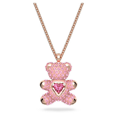 ●PINK PINEAPPLE● BEAR NECKLACEPINK m1037_1055173 Teddy Pendant, Pink, Rose Gold-Tone Plated 5642976
