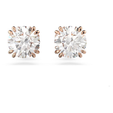 5638801 Stilla Stud Earrings, Round Cut, White, Rose Gold-Tone Plated 5638801 ...