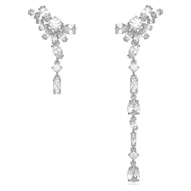 Swarovski Gema Drop Earrings, Asymmetrical Design, Mixed Cuts, Flower ...