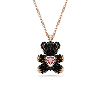 Teddy Pendant, Black, Rose Gold-Tone Plated 5693623 | Swarovski