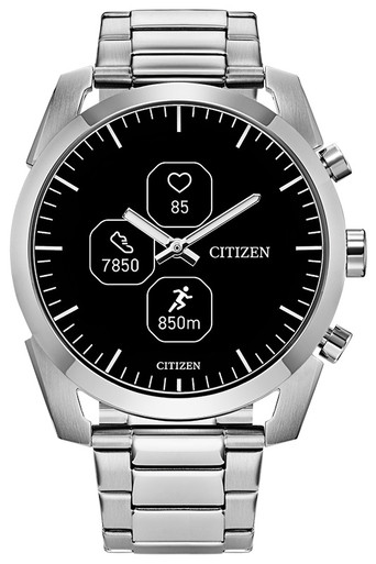 CZ Smart Hybrid Wear OS Black Dial Stainless Steel Bracelet Watch