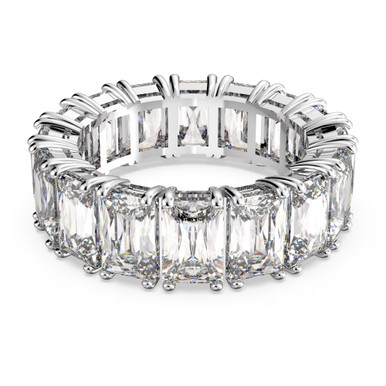 RK-5643　ゆりりー Matrix Vittore Ring, Rectangular Cut, White, Rhodium Plated
