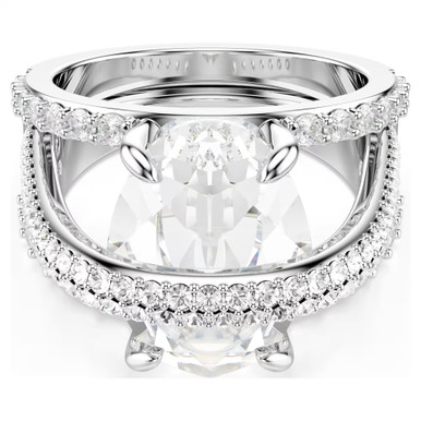 hyperbola-cocktail-ring--mixed-cuts--white--rhodium-plated-swarovski-5698476-1