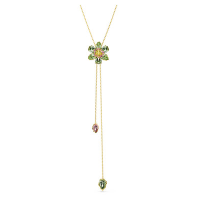 idyllia-y-pendant--mixed-cuts--flower--multicolored--gold-tone-plated-swarovski-5717158-1
