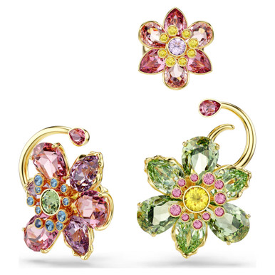 idyllia-ear-cuff--set-(3)--asymmetrical-design--mixed-cuts--flower--multicolored--gold-tone-plated-swarovski-5709026-2