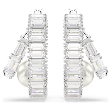ariana-grande-x-swarovski-hoop-earrings--crystal-pearl--baguette-cut--white--rhodium-plated-swarovski-5720868-2