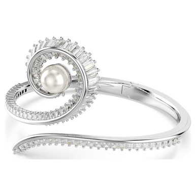 ariana-grande-x-swarovski-bangle--crystal-pearl--baguette-cut--white--rhodium-plated-swarovski-5720863-2