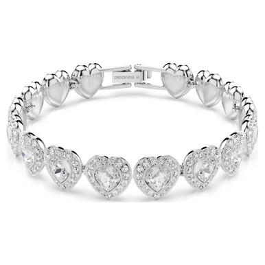 ariana-grande-x-swarovski-tennis-bracelet--mixed-cuts--heart--white--rhodium-plated-swarovski-5720860-1
