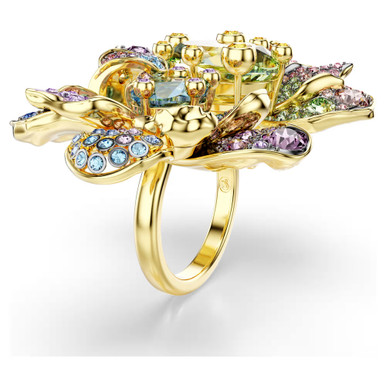 idyllia-ring--mixed-cuts--pavé--flower--multicolored--mixed-metal-finish-swarovski-5713612-2