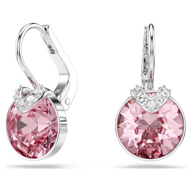 bella-v-drop-earrings--round-cut--pink--rhodium-plated-swarovski-5734235-1