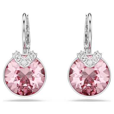bella-v-drop-earrings--round-cut--pink--rhodium-plated-swarovski-5734235-2