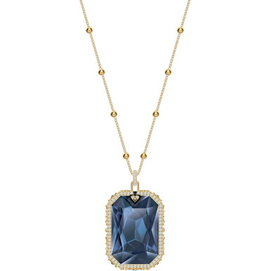 Swarovski Crystal Tarot Magic Pendant, Blue, Gold Tone Plated 