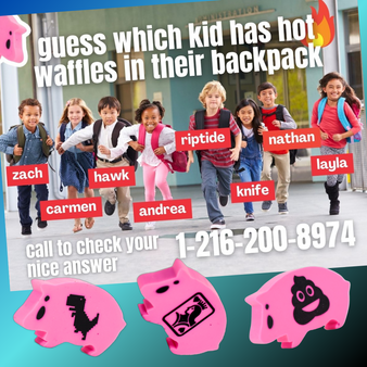 guess which kid has hot waffles in their backpack