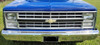 1985-88 Chevy Truck Grille with Emblem Provision, with Single Headlamp, Argent Gray, ea. (also Blazer, Suburban)