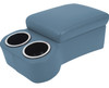 Universal Bright Blue Bench Seat Console w/ 2 Chrome Cup Holders and Safety Strap, ea.