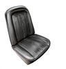 1969-70 Chevy GMC Truck Bench Seat w/ Scroll Pattern as Original Walrus Grain Vinyl, Blk