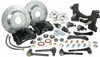 1963-87 Chevy Truck Front Big Brake Kit. Modular Drop Spindle Kit includes: spindles, 12" or 13" rotors, loaded calipers, caliper mount brackets, bearings, seals, spindle nuts, banjo bolts, rubber brake hoses, upper & lower ball joints, inner & outer ti