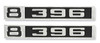1969-72 Chevy/GMC Truck Fender Side Emblem "8-396" with fasteners, pr.