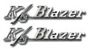 1969-72 Chevy Blazer Fender Side Emblem "K/5 Blazer" with fasteners, pr.