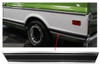 1969-72 Chevy/GMC Truck Bedside Lower Molding Rear of Wheel (Longbed & Longhorn)(Black Insert includes clips) LH, ea.