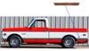 1969-72 Chevy/GMC Truck Bedside Lower Molding Rear of Wheel. Longbed, Woodgrain Insert (includes clips) LH, ea.
