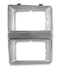 Chrome and Argent Silver Headlamp Bezel, LH. Fits 1981-82 Chevy Truck w/ Dual Headlights.