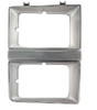 Chrome and Argent Silver Headlmap Bezel. Fits 1981-82 Chevy Truck w/ Dual Headlamps.