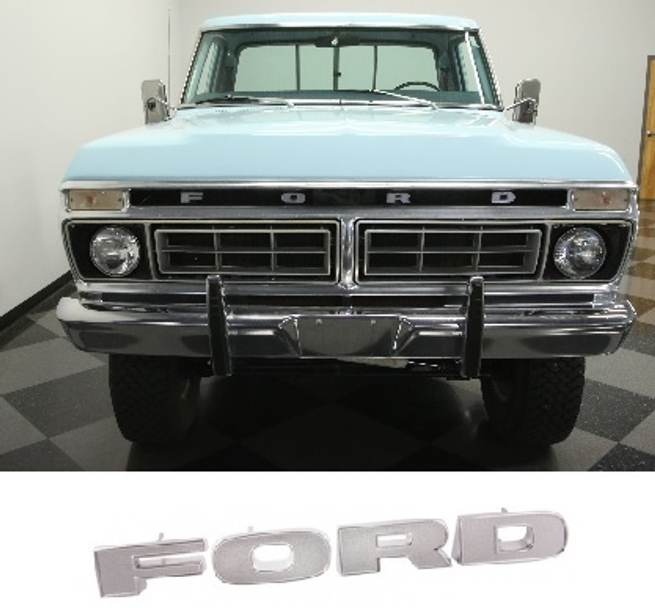 1973-77 Ford Truck Grille Letter "FORD", ea. (w/ Hardware)