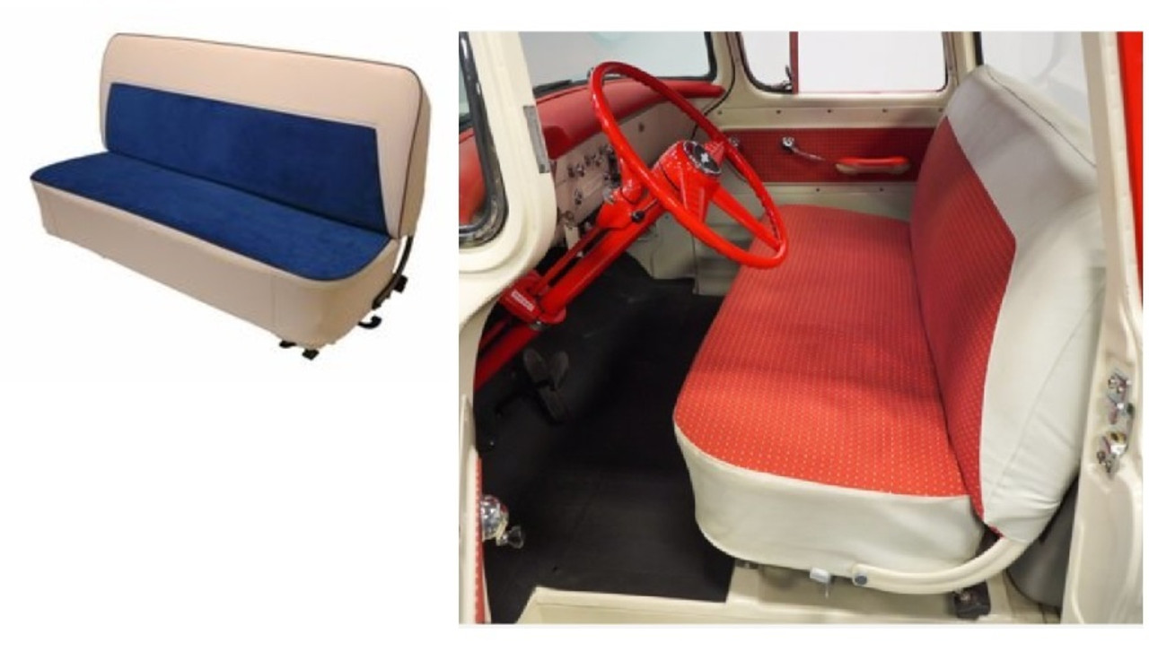 Bench Seat Cover Two Tone 1955-59 Chevy/GMC Pickup Special Order Colors.