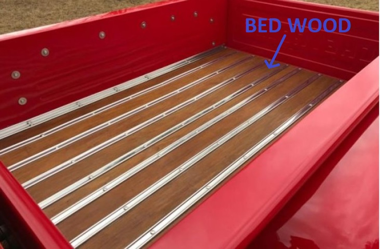 1963-66 Chevy/GMC Pickup Bed Wood with Mounting Hole Set (Long/Fleetside) (Unfinished Red Oak)