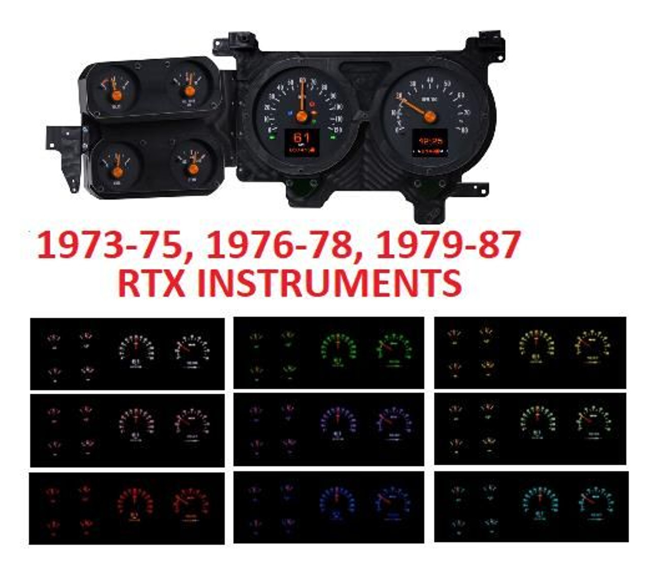 RTX Instruments Dakota Digital, fits 1979-87 Chevy, GMC PU, 1979-91Blazer, Suburban