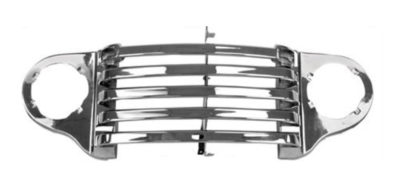 1948-50 Ford Truck All Chrome Grille Panel w/o Grille Bar & Crank Hole, w/ Parklamp Bezel, ea.